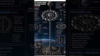Nano-Egg Space Elevator Cable from Earth to Orbit Stabilized by Rocket Thrusters #space