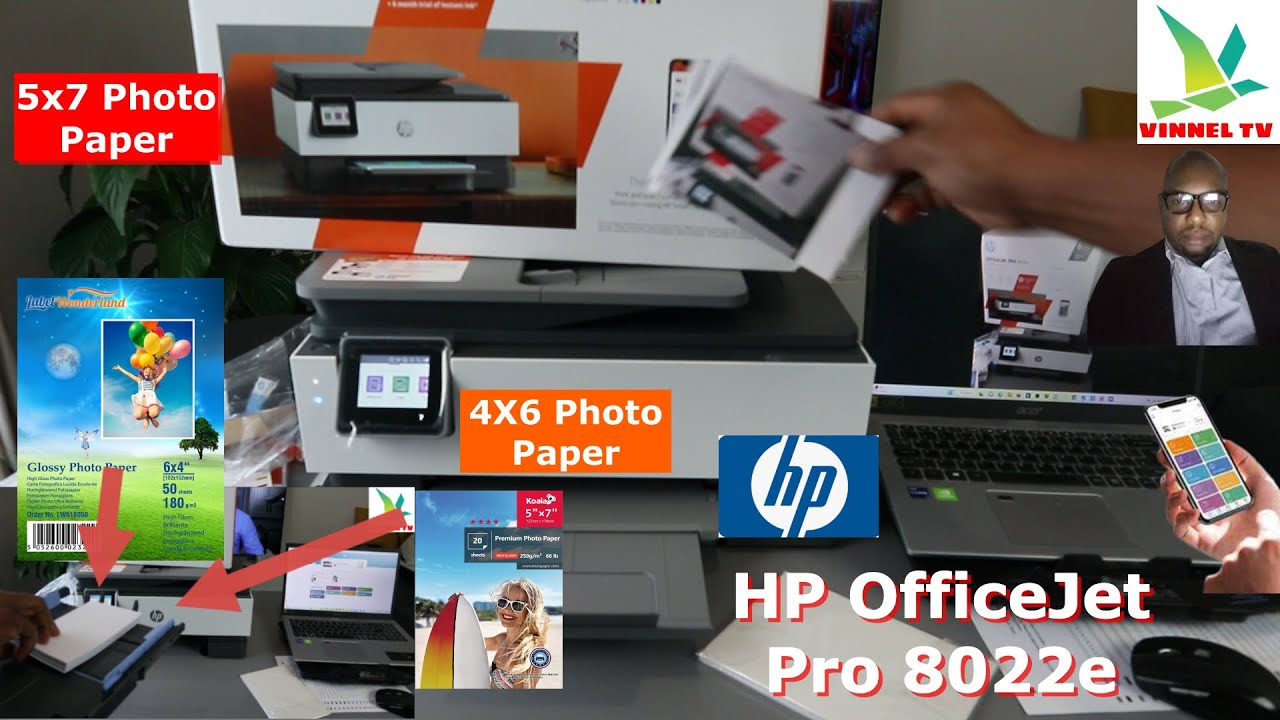 How to Load Glossy Photo Papers 5x7, 4x6 On HP Printer (8022e