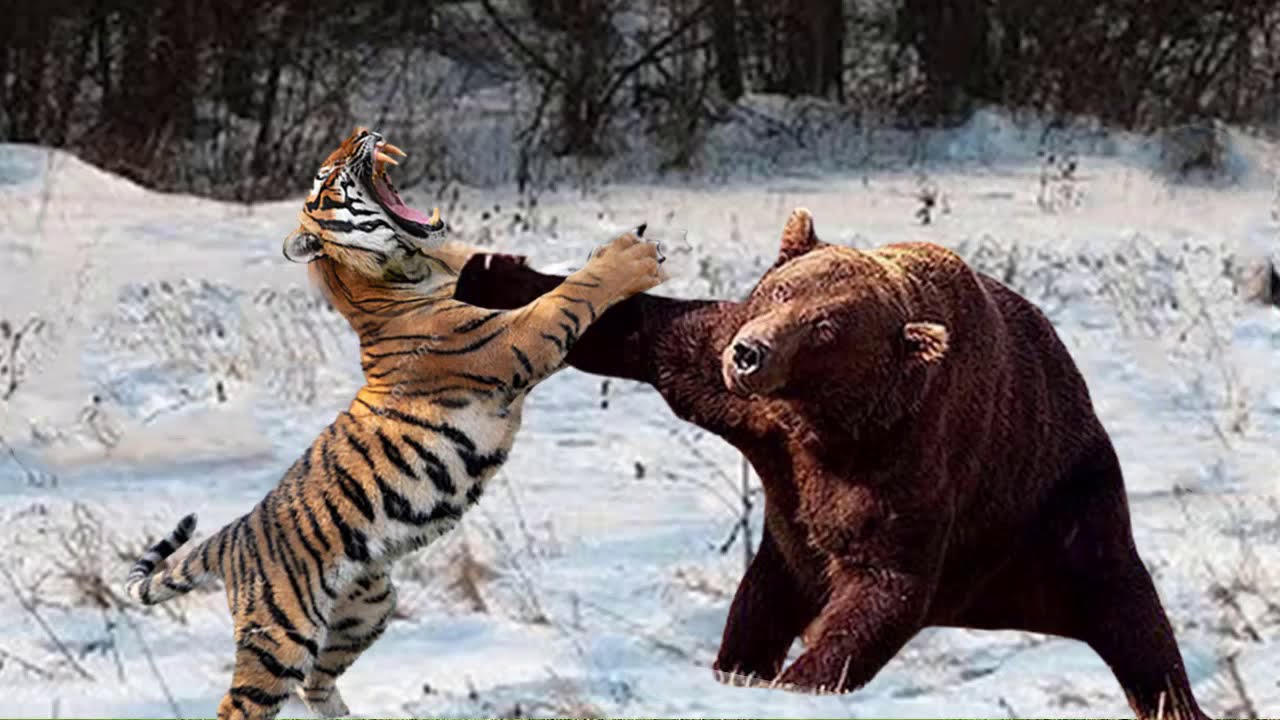 Bear and Catastrophic Battles for Life and Prey | Bear vs Tiger, Lion,  Puma..| Cheetah attack Oryx - YouTube