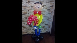 Как сделать мальчика,парня,ученика из воздушных шаров/How to make a guy, a boy , a pupil of balloons