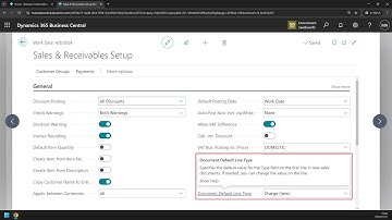 Business Central short video: Set default line type in the sales documents