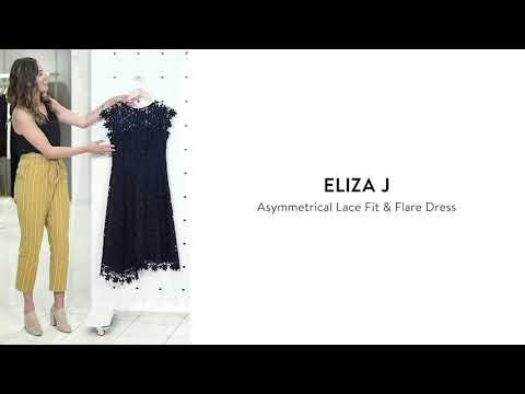 eliza j asymmetrical lace dress