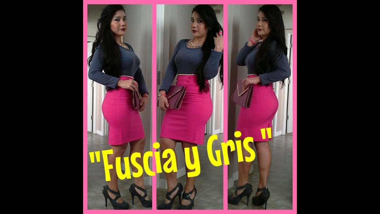 MI Outfit con falda rosa Fucsia y zapatos Gris 1 - YouTube