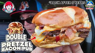 Wendy's® Pretzel Bacon Pub Double Cheeseburger Review! 🥨🥓 | Top 10 Fast Food Burger?  theendorsement