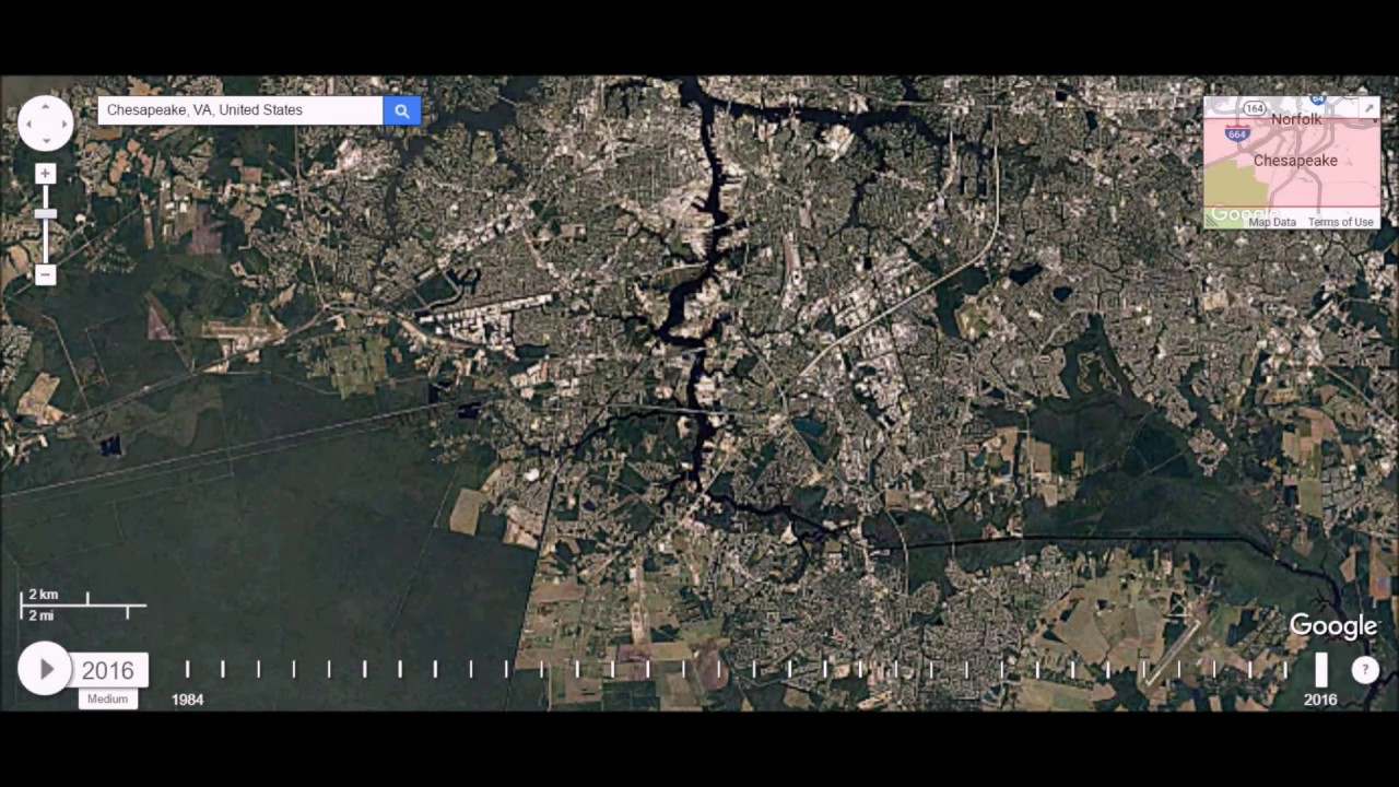 Chesapeake, Virginia - Urban Sprawl Time Lapse