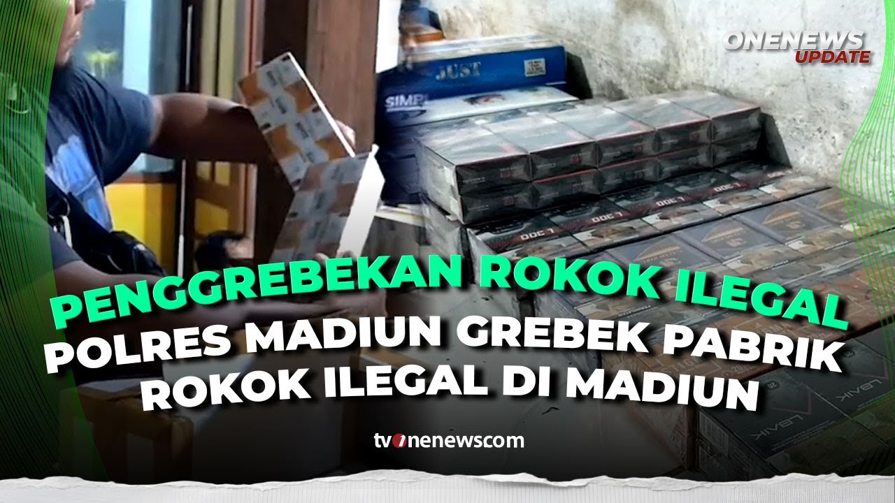 Polres Madiun Gerebek Gudang Rokok Ilegal Siap Edar, 4 Pekerja Diamankan | OneNews Update