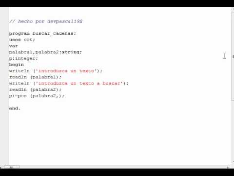 Programación en Pascal - Función Pos - YouTube