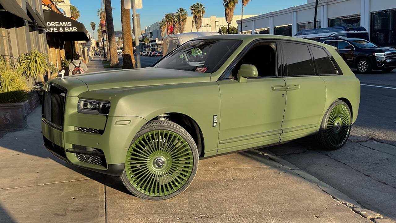 ALL Army Green Cullinan Jalen Ramsey! Frosted Porsche Turbo S. - YouTube