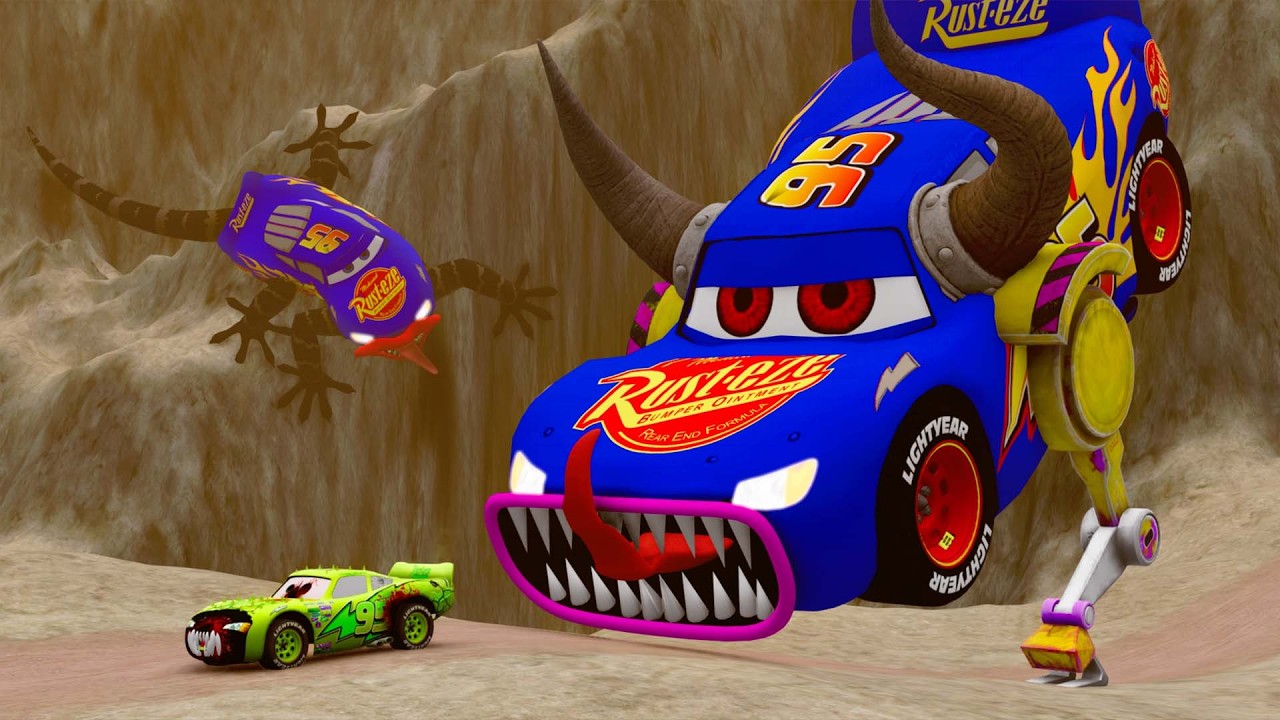 Epic escape from Lightning McQueen Eater, Sponge Bob Eater, Sheriff Eater |BeamNG.Drive