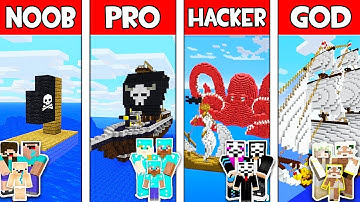 Minecraft - NOOB vs PRO vs HACKER vs GOD : FAMILY PIRATE SHIP in Minecraft ! Animation