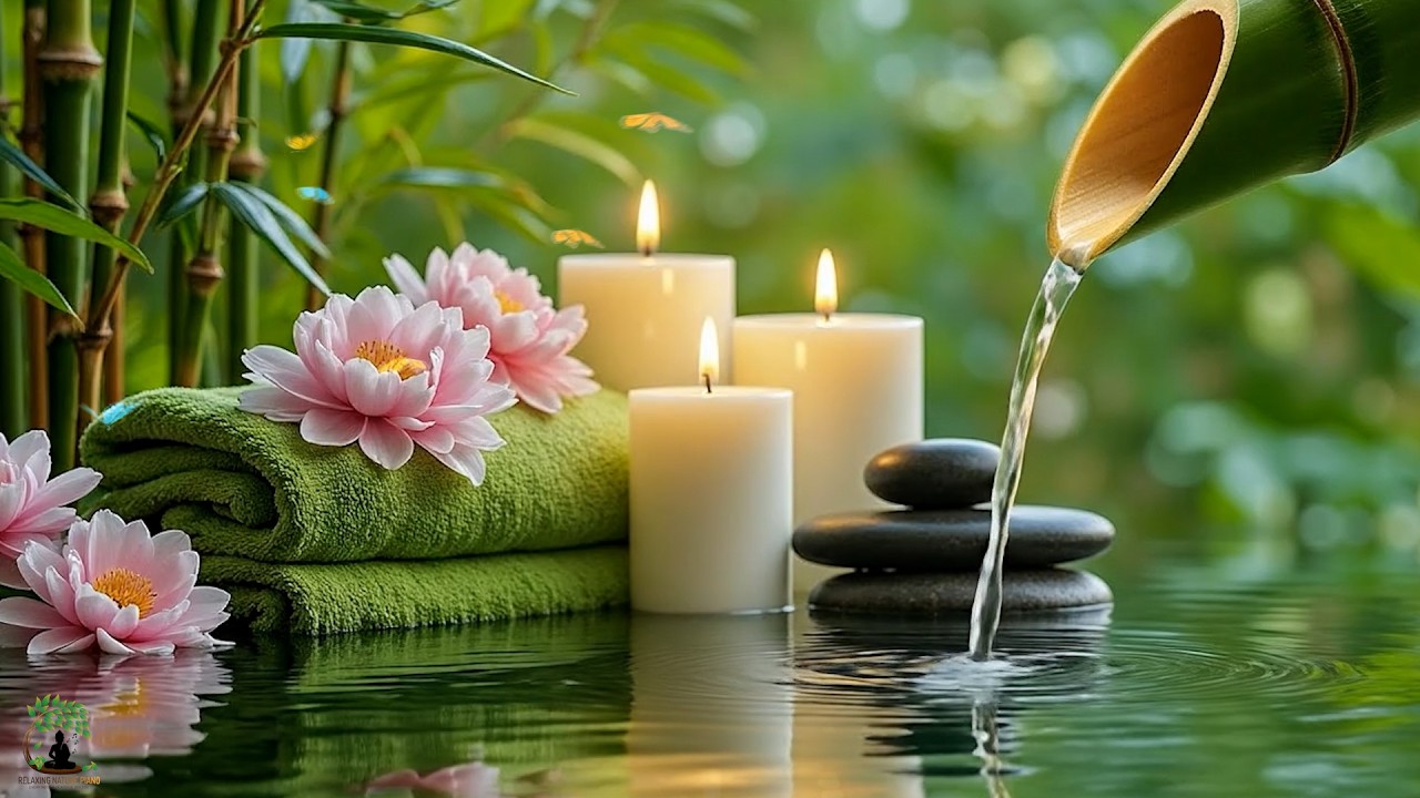 Relaxing Sleep Music with Bamboo Water Sound🌿Deep Sleep, Meditation Music, Stress Relief, Spa & Yoga