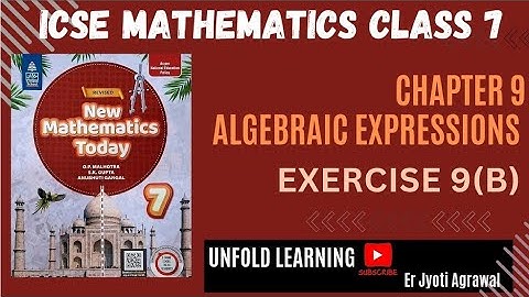 ICSE Class 7 || New Mathematics Today || OP Malhotra || 9. Algebraic Expressions || Exercise 9(B)