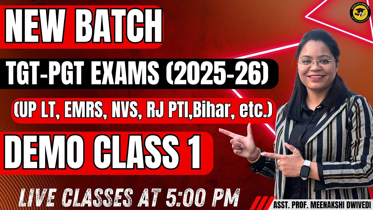 DEMO CLASS 1 || NEW TGT-PGT BATCH 2025-26 || UP LT, EMRS, NVS, etc., || By MEENAKSHI DWIVEDI