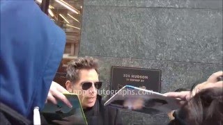 Ben Stiller - SIGNING AUTOGRAPHS while promoting in NYC