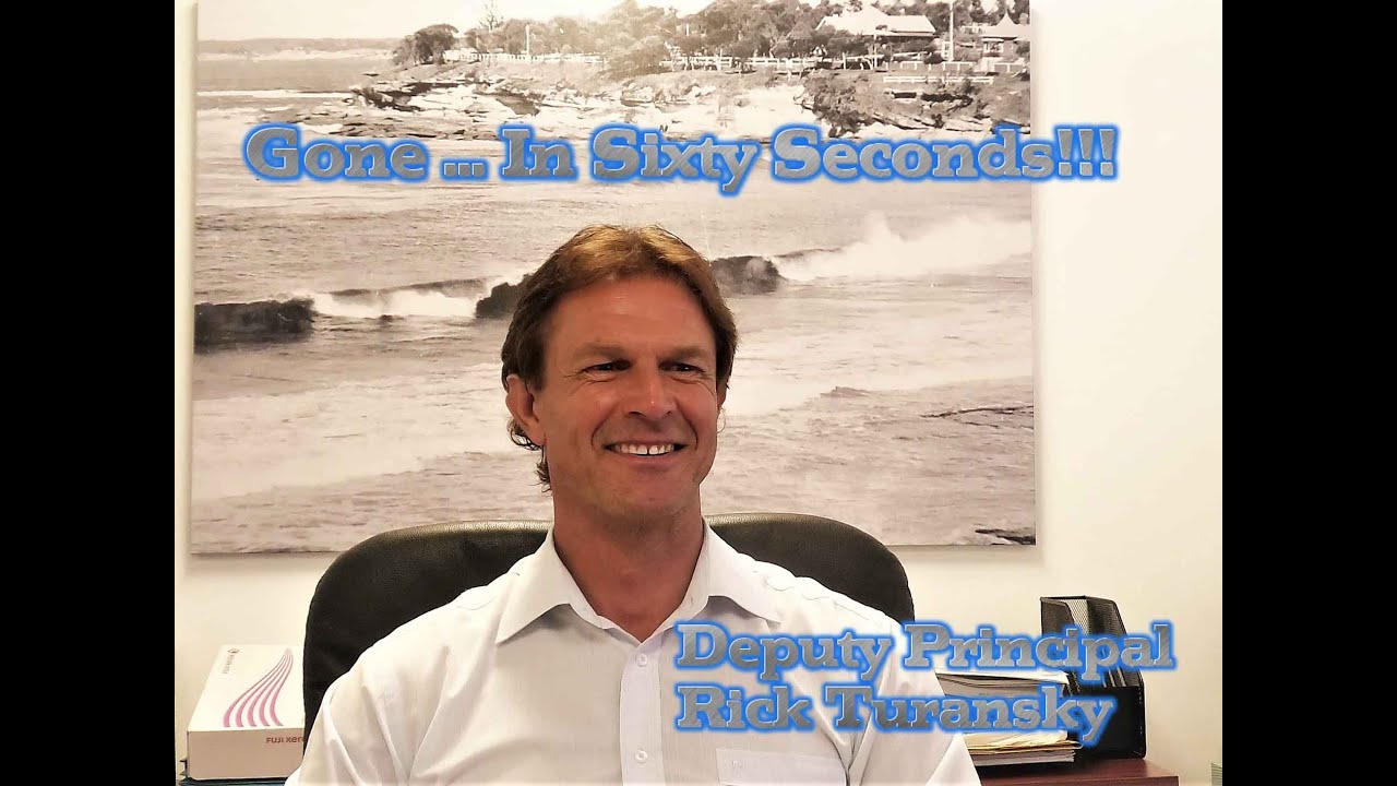 GONE... in Sixty Seconds #5: Deputy Principal, Rick Turansky