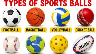 Types of balls | Sports ball names in English for kids | Learning video #typesofballs #kidslearning 