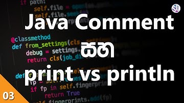 Java Comments and print vs println | Sinhala | SD Official SL