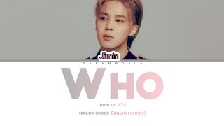 Jimin - Who color coded lyrics