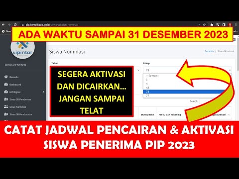 CATAT JADWAL PENCAIRAN DAN AKTIVASI SISWA PENERIMA PIP 2023