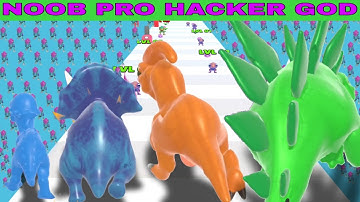 NOOB VS PRO VS HACKER VS GOD in Dino Evolution Run |Zero to Heroes