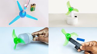 How To Make Rechargeable Hand Fan, Table Fan, Ceiling Fan, Bulb Fan From Motor 4 Easy Way at Home