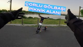 Elektrikli Scooterla Gölbaşı Piknik Alanı Turu Hız Testi Wolf Warrior X