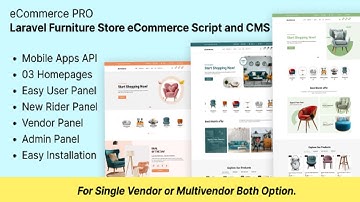 eCommerce PRO Laravel Furniture Store eCommerce Script and CMS