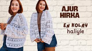 Tiğ İşi̇ Ajur Desenli̇ Hirka Yapiyoruz Crochet Cardigan Free Tutorial