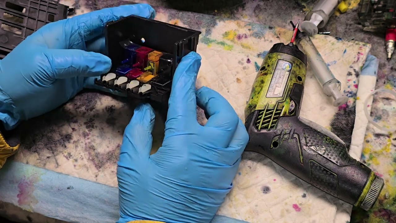 Reconditioning hp officejet pro 8715 : printhead unclogged, head rinse , cartridge refill