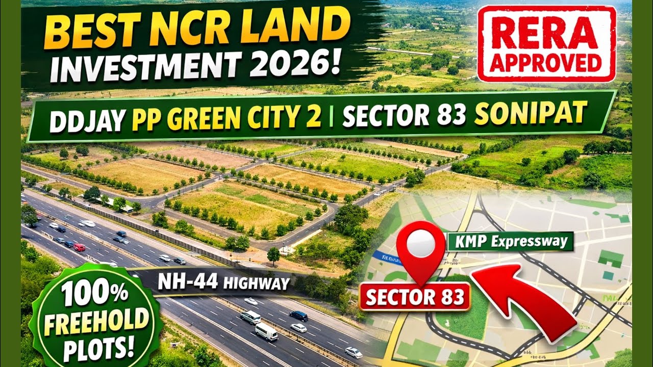 DDJAY PP Green City 2 Sector 83 Sonipat🔥| Best Plots on NH-44🚀🏡| Investment Opportunity✅