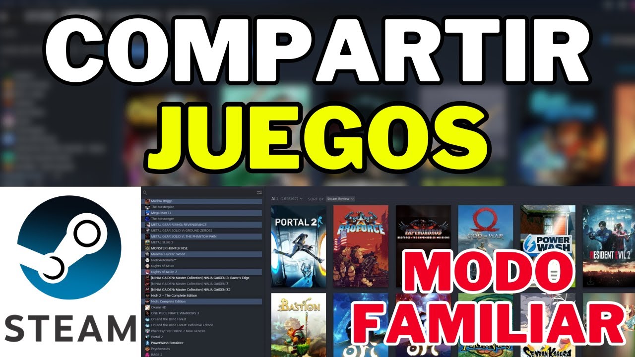 Como Compartir Juegos En Steam Modo Familiar (Guia Completo 2026)