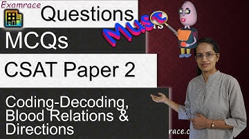 Coding-Decoding, Blood Relations & Directions (Testing Tuesdays) - CSAT Paper 2 / NTA NET Paper 1