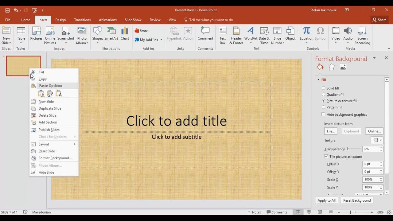 How To Set A Background Picture In PowerPoint 16 YouTube