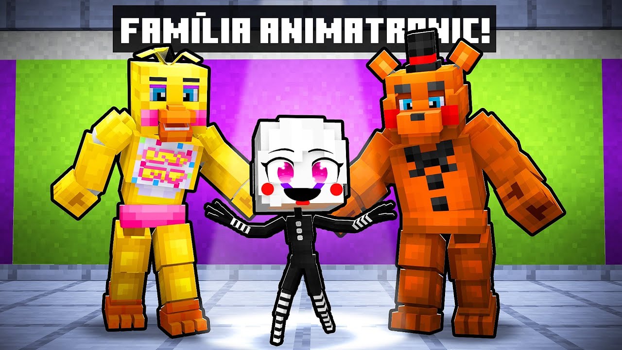 A GAROTA PUPPET tem uma FAMÍLIA ANIMATRONIC no Minecraft!!