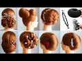 7 Bun Hairstyles Without Donut For Wedding | Hairstyle For Saree Open Hair | New Bridal Hairstyles