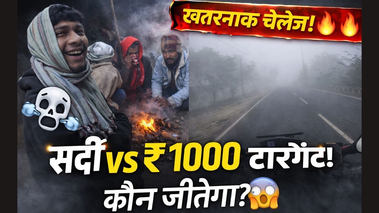 Riding Through Dense Fog to Hit My ₹1000 Goal! 😱 | Bike Taxi Vlog