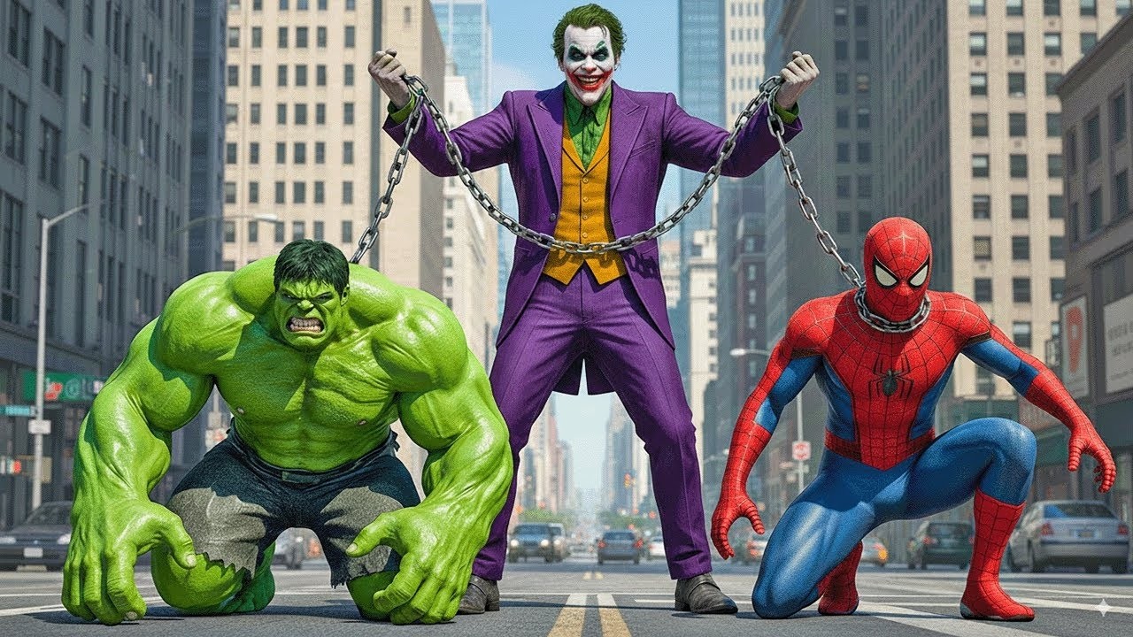 Unexpected Team-Up: Spider-Man and Hulk Fight Against the Joker! | Superhero Transformation