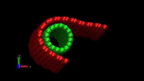 MD simulation of graphene wrapping on carbon nanotube (CNT) in water