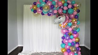 Unicorn Backdrop Balloon Garland DIY | How To | Clean with me