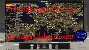 Ets2 Promods 2.55+Eaa with 30 maps Global combo