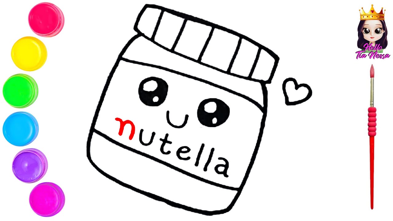 Nutella kawaii para colorir - Imprimir Desenhos