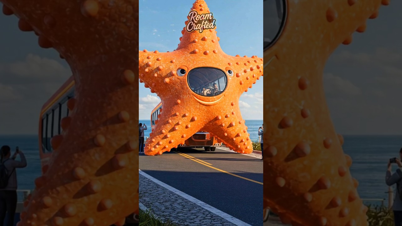 🌊✨ Futuristic Ocean Ride | Starfish Star Bus POV | AI Ultra Realistic Motion 4K 🧡