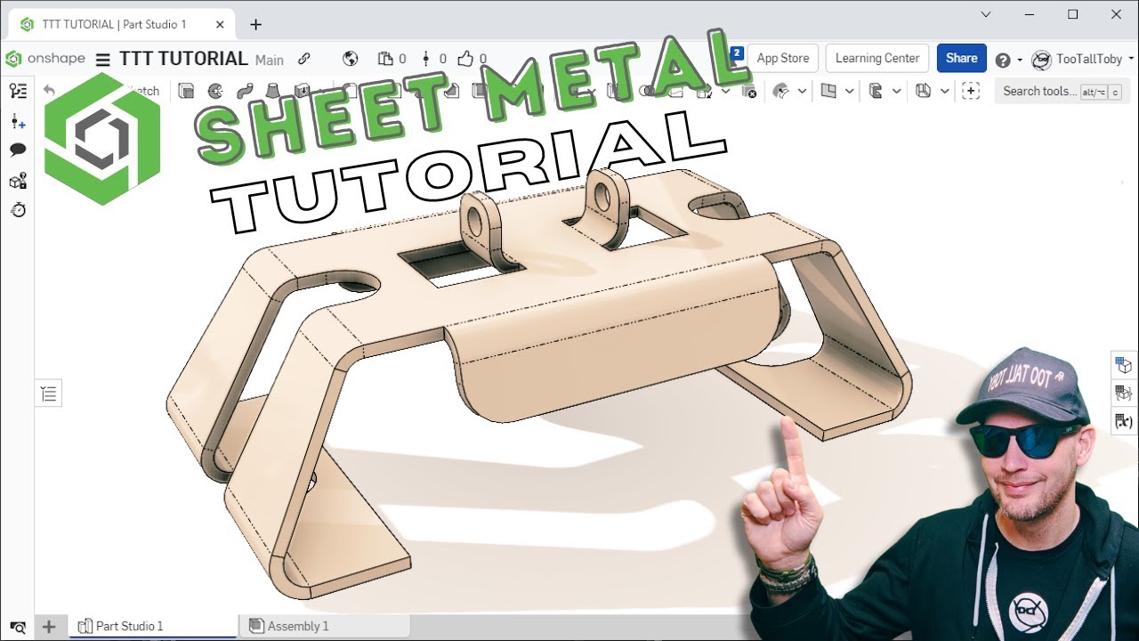 Onshape Sheet Metal Tutorial FLARED BRACKET LIVE! YouTube