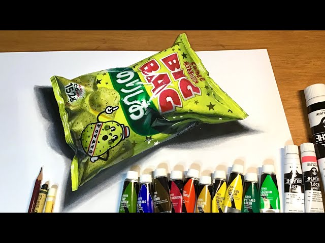 ポテトチップスを描くPainting of potato chips.