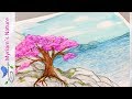 134]  Painting an ALCOHOL INK Tree by the Sea - Step by Step Tutorial  - Piñata Inks