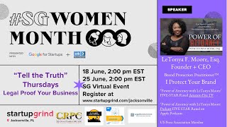SG Women Month Legal Proof Your Biz Part 2 - Data Privacy - Attorney LeTonya Moore +  Shahara Wright