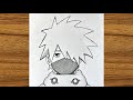 How to draw kid kakashi easy step by step  how to draw anime  drawing kakashi