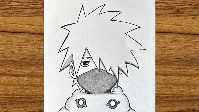 Easy anime drawing, How to draw kakashi Hatake step by step