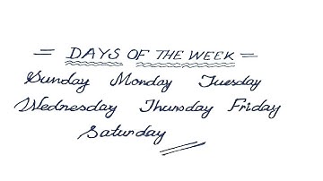 Sunday Monday 7 Days Name Capital & Small Letters in Handwriting| 7 Days of the week in Spellings