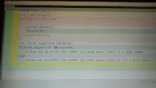 WAP TO CHECK DUCK NUMBER IN #JAVA
